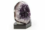 Deep Purple Amethyst Geode With Wood Base - Uruguay #314206-1